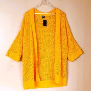 NEW Torrid Yellow Cardigan 4X Short Sleeved Sweater